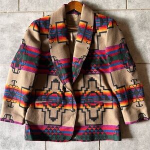 Vintage Knockabouts Pendleton Jacket Womens Medium Wool Blazer USA Aztec